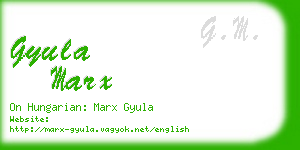 gyula marx business card
